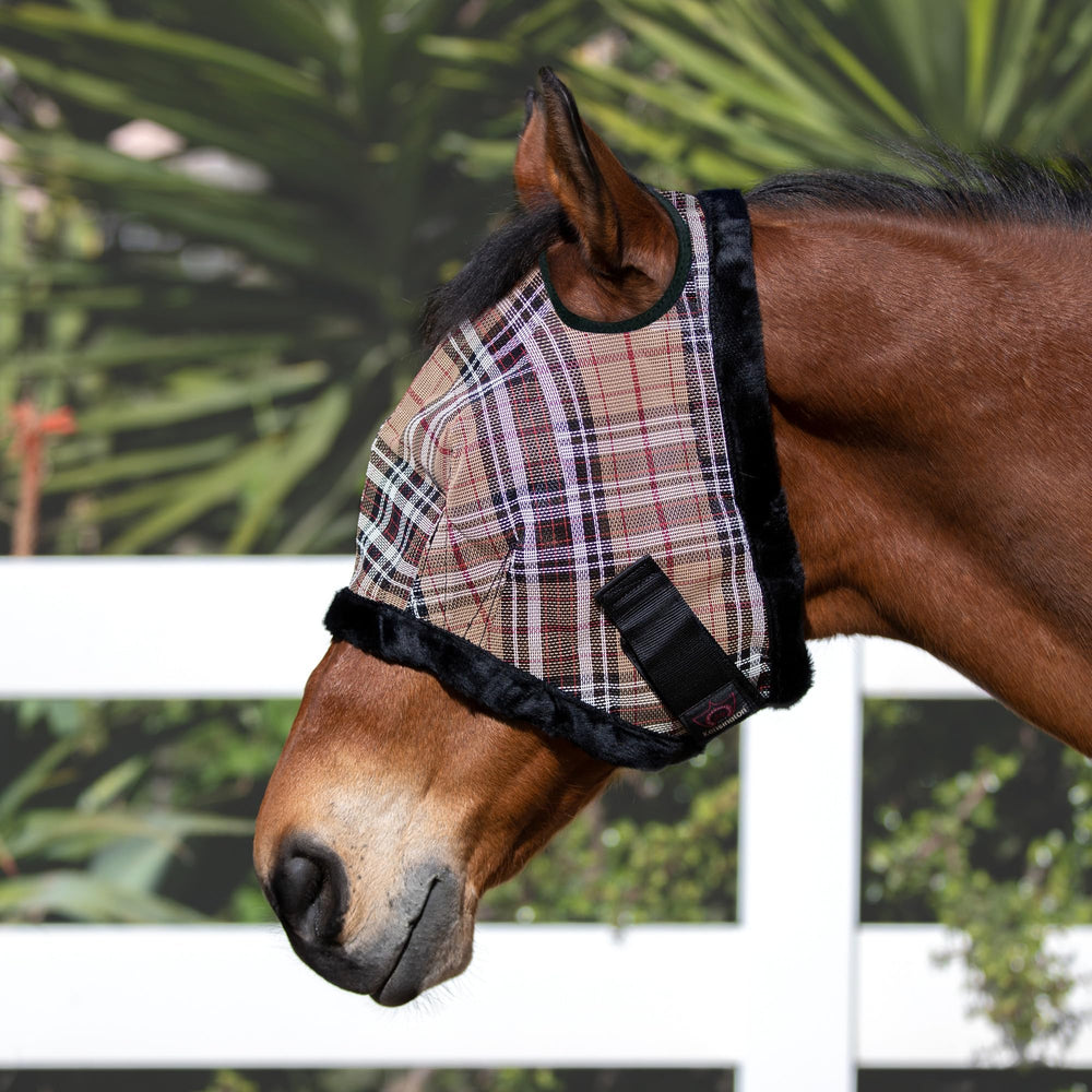 Kensington UV Fly Mask Deluxe negro XL, borde de fleece suave para cara delicada.