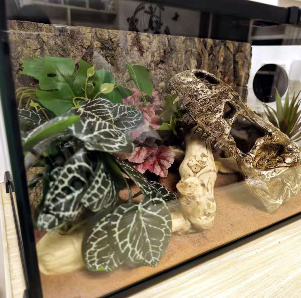 KERUIDENG planta artificial para refugio, Anthurium Crystallinum, ideal para esconderse y explorar.