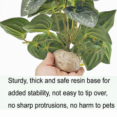 KERUIDENG planta artificial para terrario, Anthurium Crystallinum, hojas realistas para esconderse naturalmente.