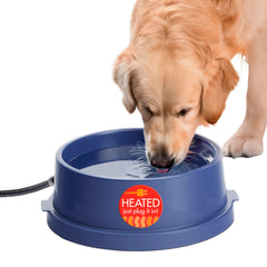 K&H Thermal-Bowl exterior azul, vista general con capacidad de 96 oz, para mascotas en climas fríos.
