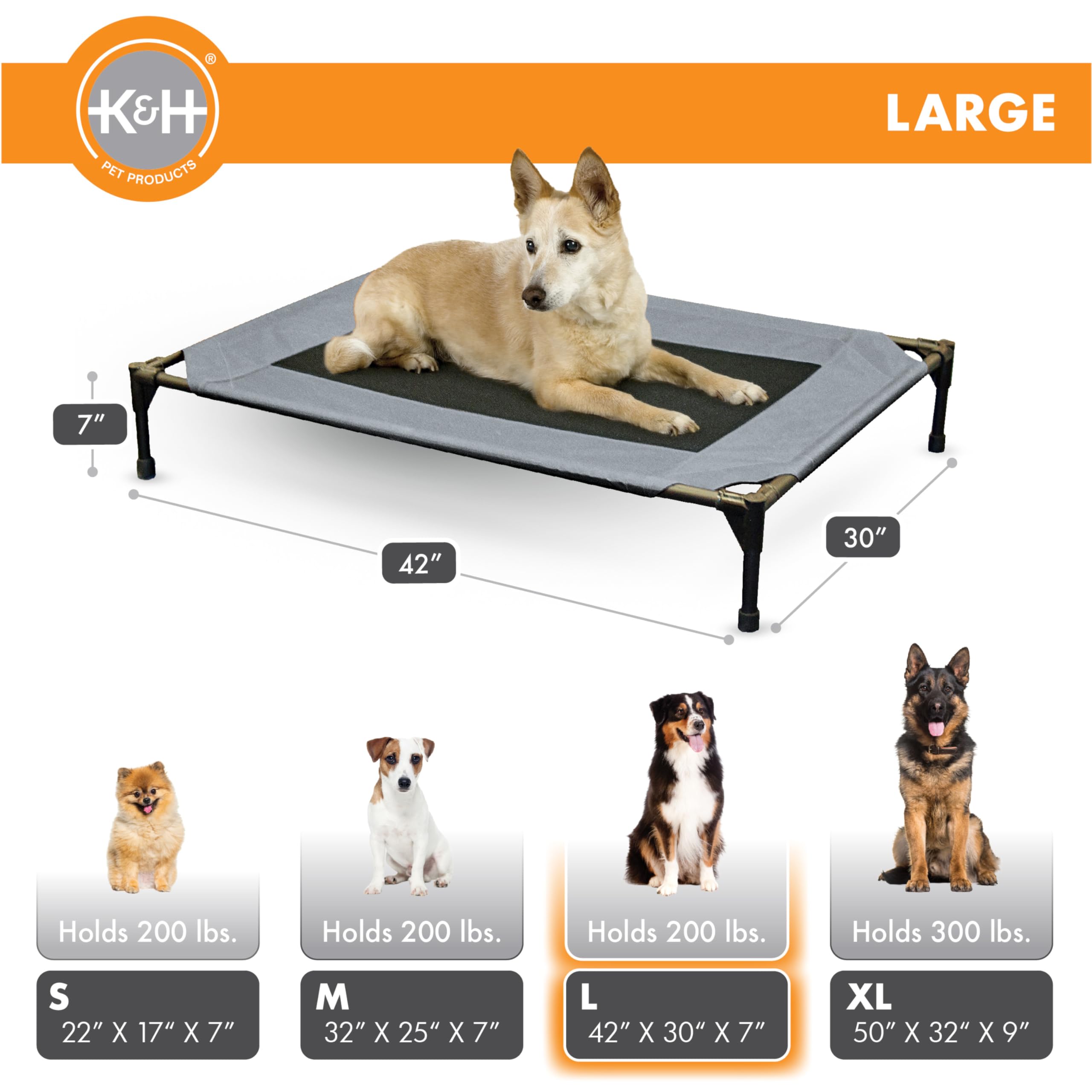 K&H Pet Products Base metálico resistente, estructura ligera y estable.