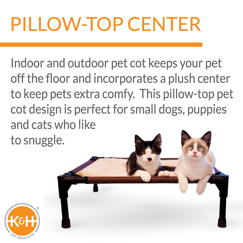 K&H Comfy Pet Cot con patas de goma antideslizantes protege suelos.