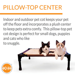 K&H Comfy Pet Cot con patas de goma antideslizantes protege suelos.