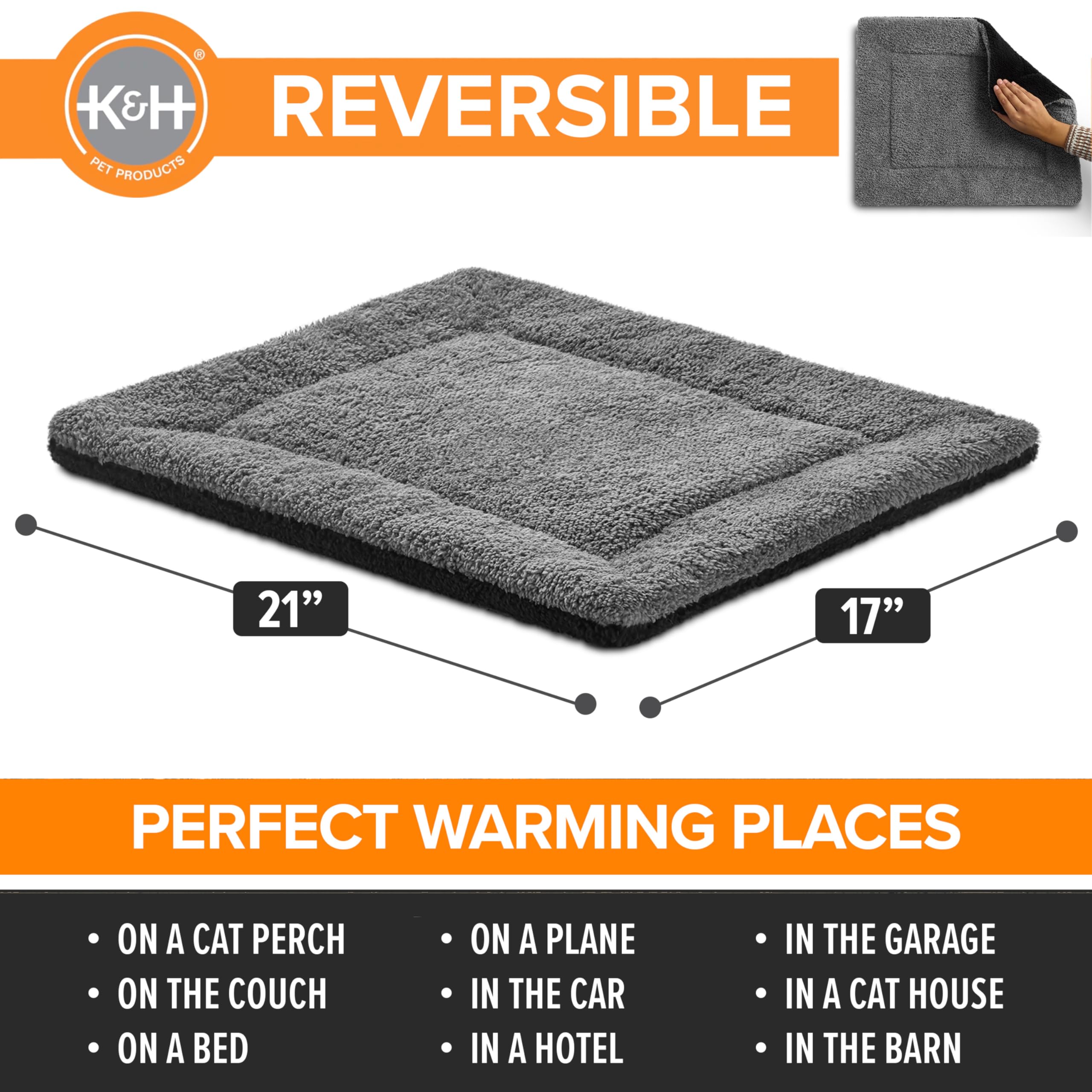 Cama autocalentante de doble cara K&H, perfecta para decorar tu sala.