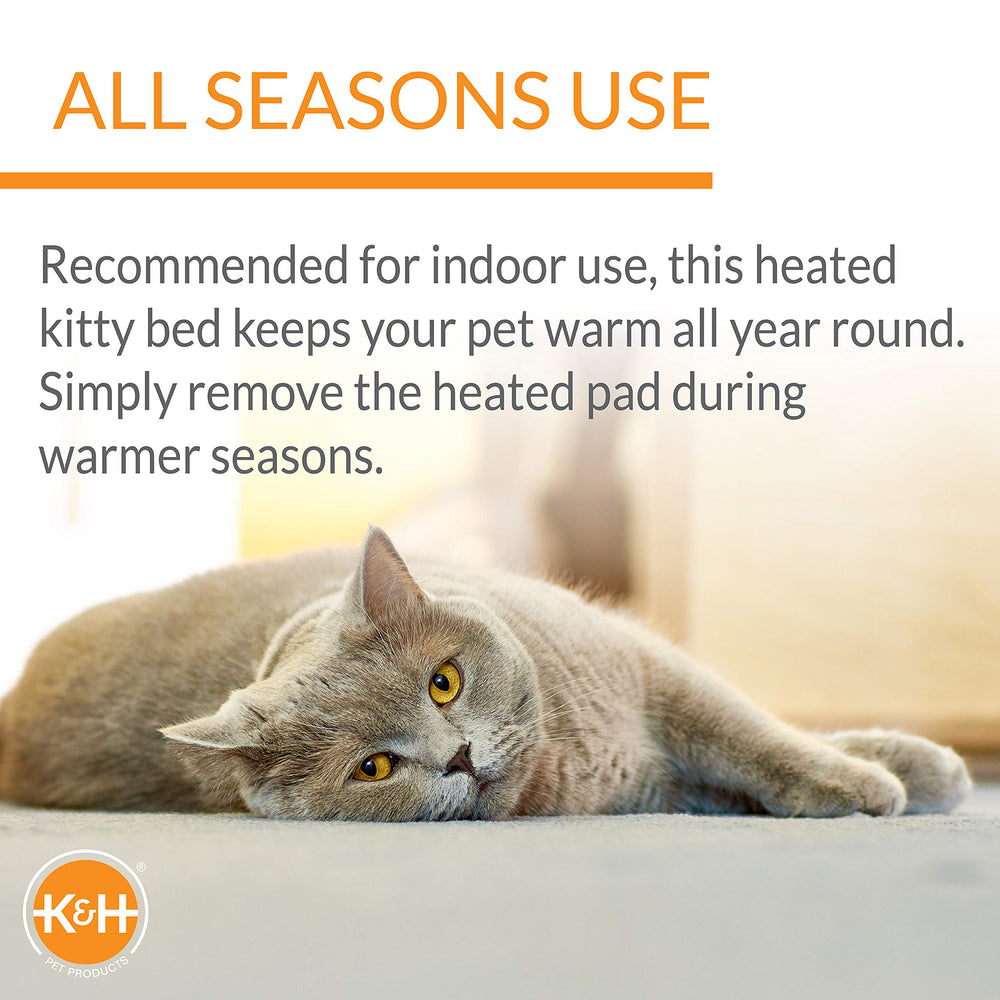 K&H Thermo-Kitty Fashion Splash cama de bajo consumo que mantiene cálido sin gastar energía.