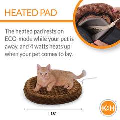 K&H Thermo-Kitty Fashion Splash termostato ajustable para calor cómodo cuando el gato está dentro.