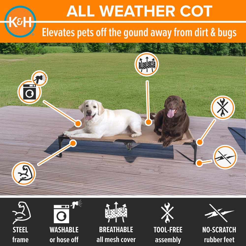 K&H Pet Products cama elevada con estructura metálica resistente para uso al aire libre