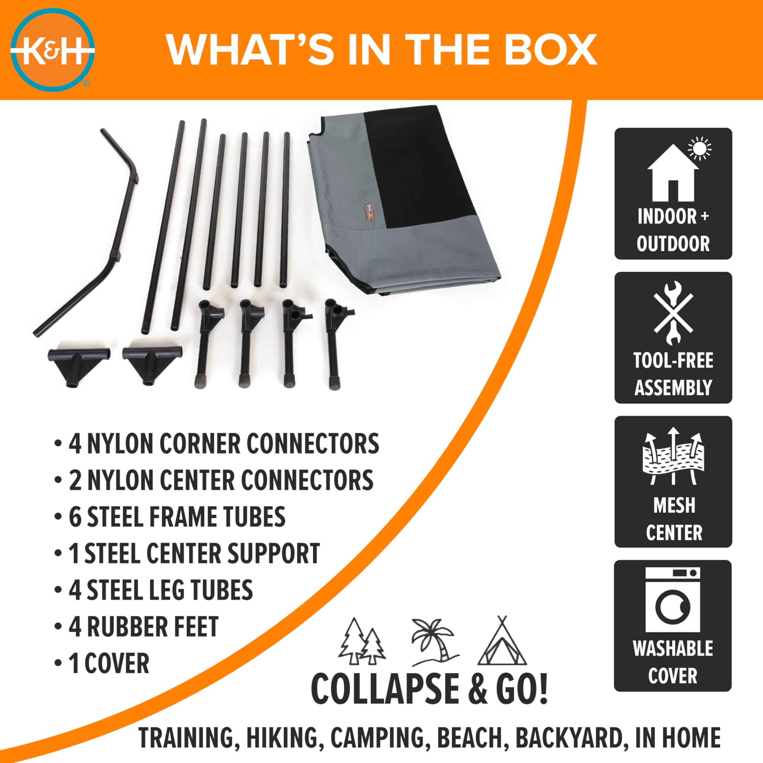 K&H Pet Products cama XL para uso interior y exterior.