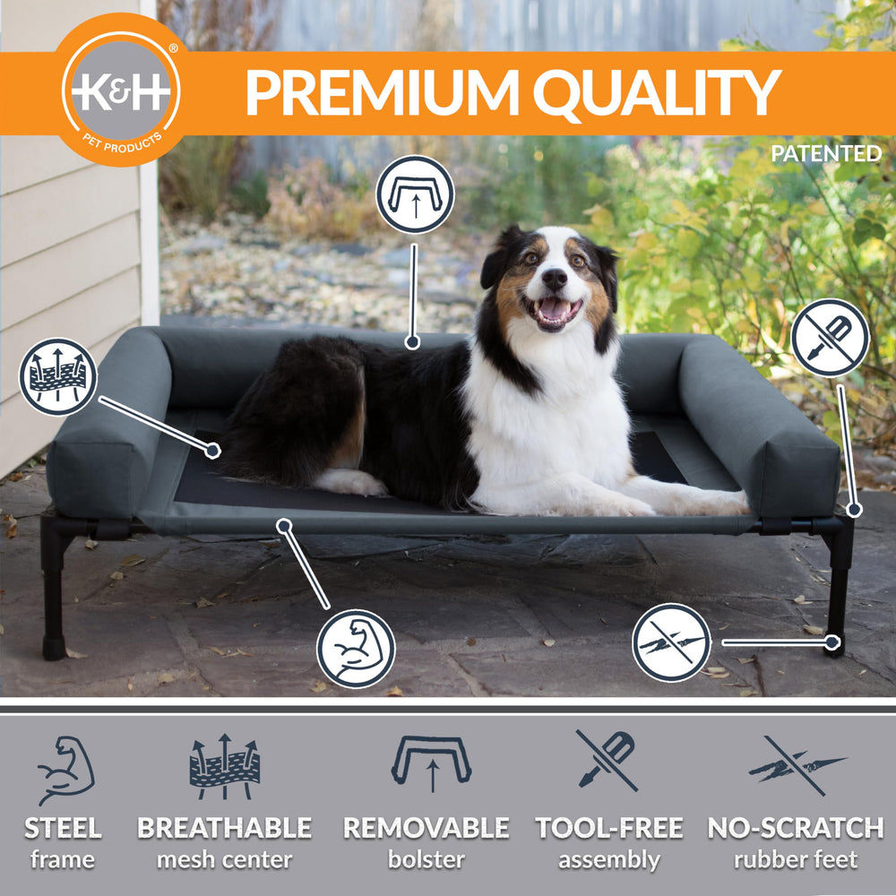 K&H Pet Products cama perrera elevada de 7 pulgadas para mantener fresco al perro.