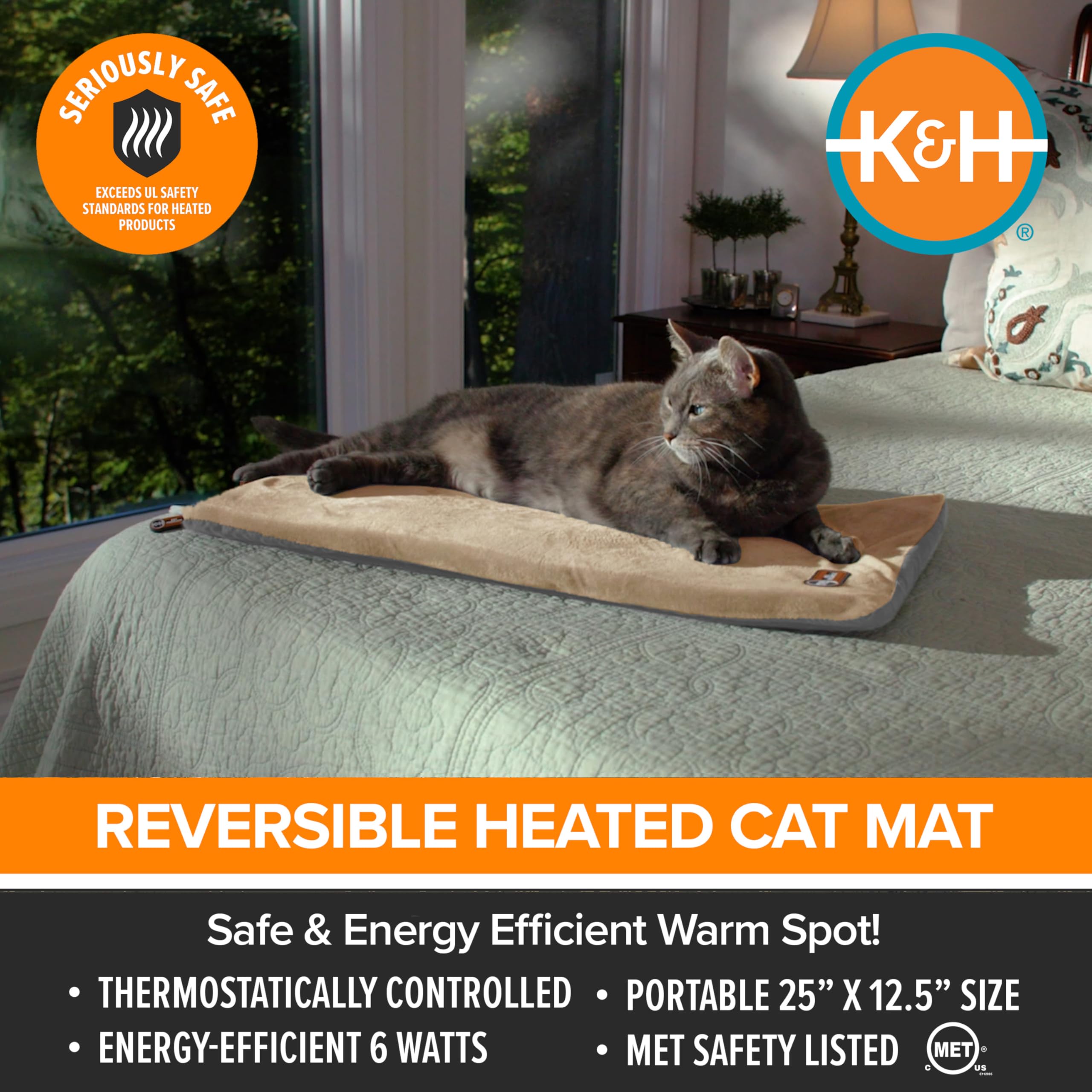 K&H Thermo-Kitty Mat: funda lavable a máquina para facilitar el cuidado.