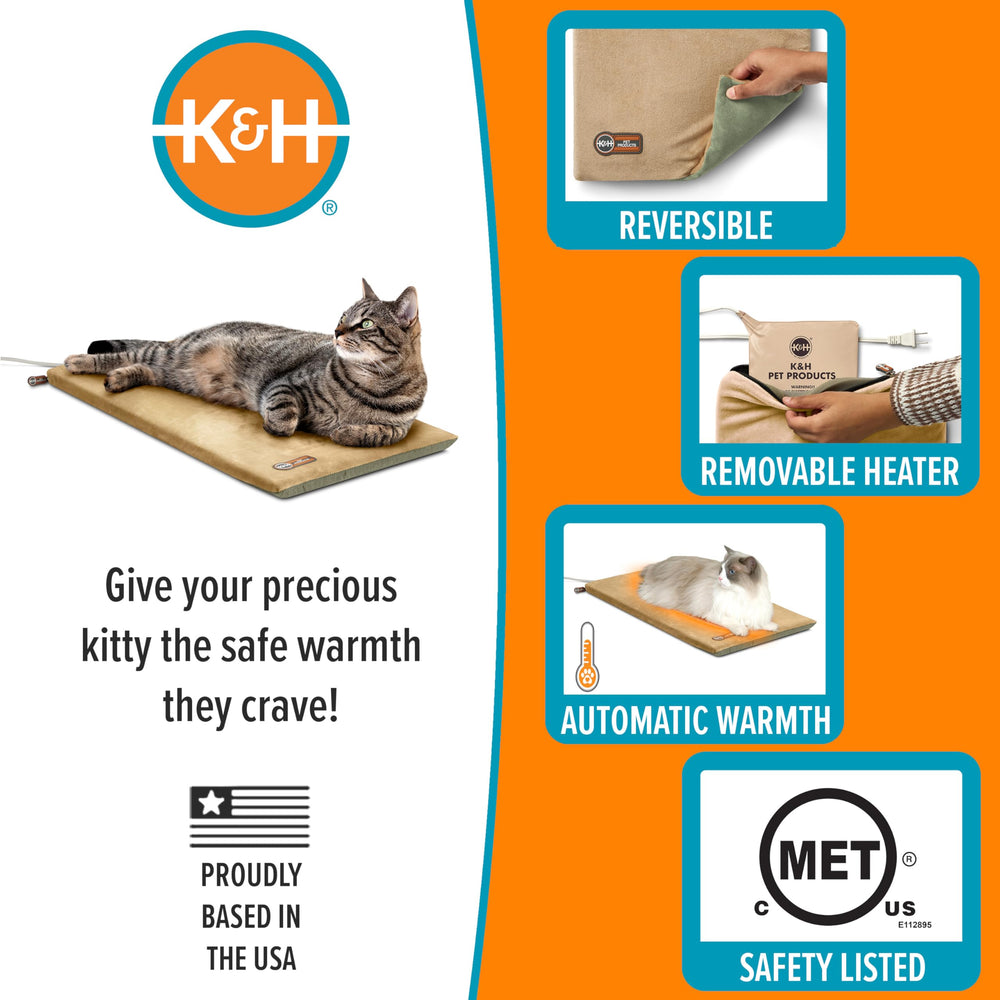 K&H Thermo-Kitty Mat: superficie suave y cálida para siestas cómodas.