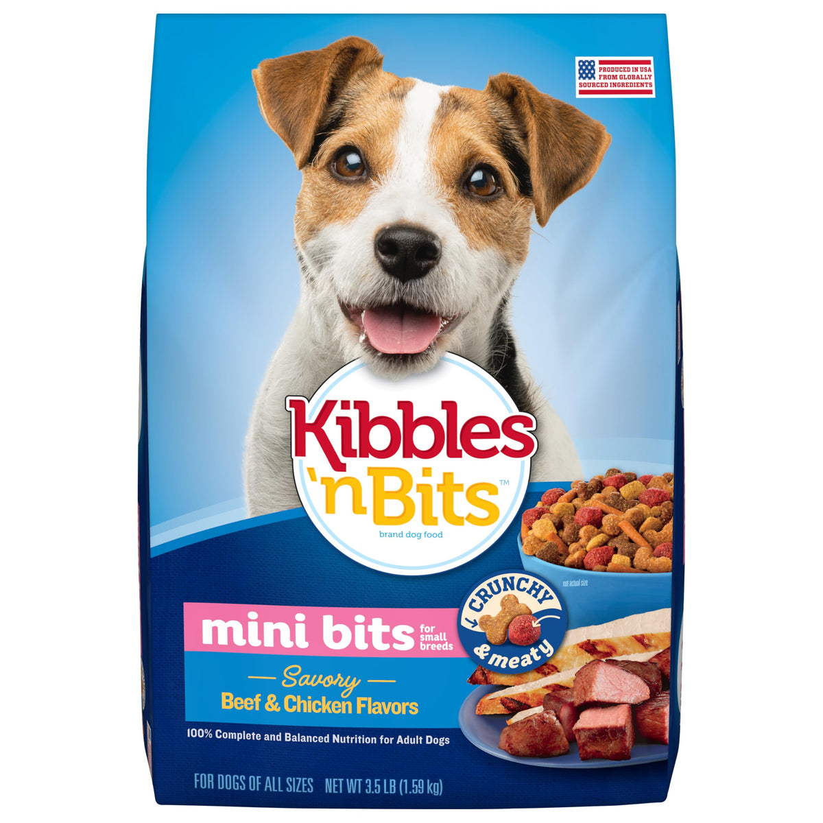 Kibbles 'n Bits Mini Bits: cuatro bolsas de 3.5 lb para razas pequeñas