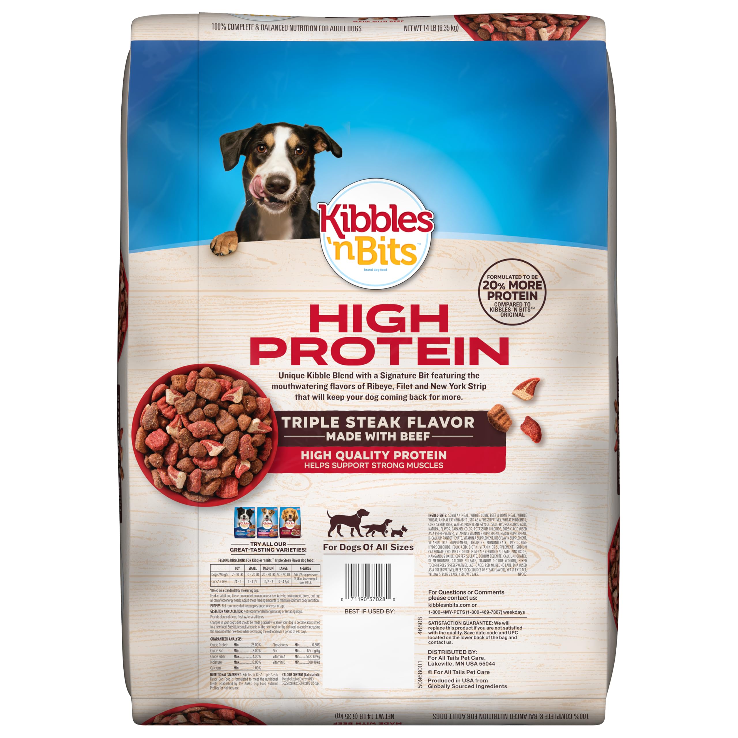 Kibbles 'n Bits Triple Steak dog meal ready-to-serve.