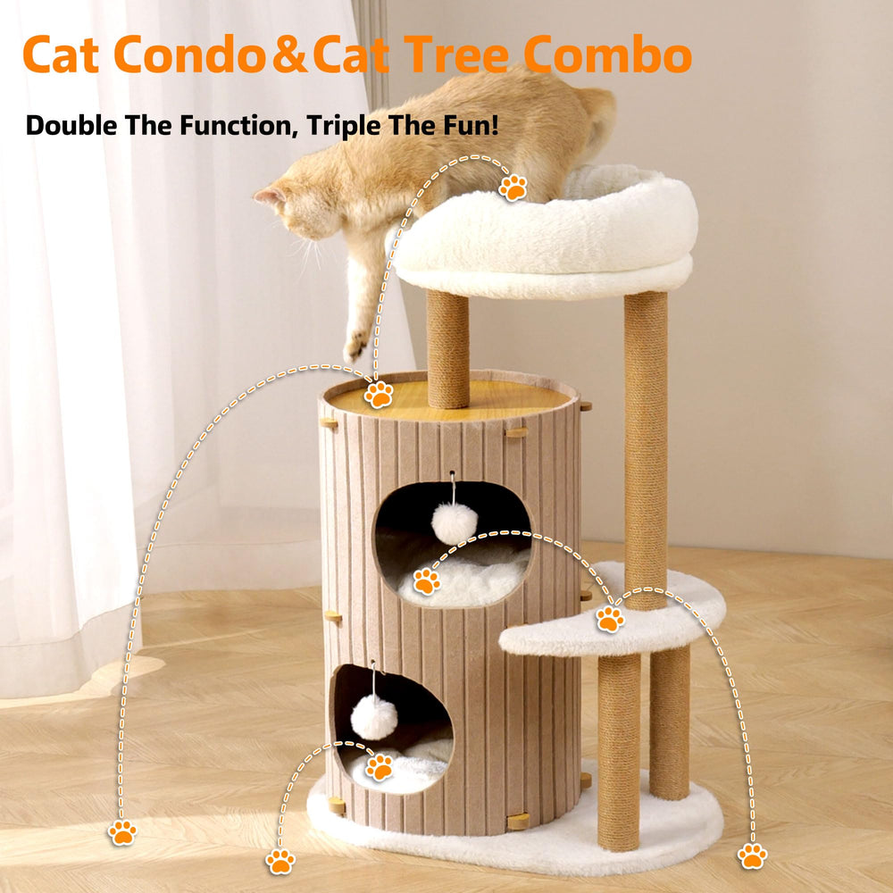 Kicari arbol-gato moderno percha-superior para observar y relajarse desde altura.