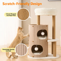 Kicari arbol-gato moderno plataformas-multiples para juego y descanso de varios gatos.