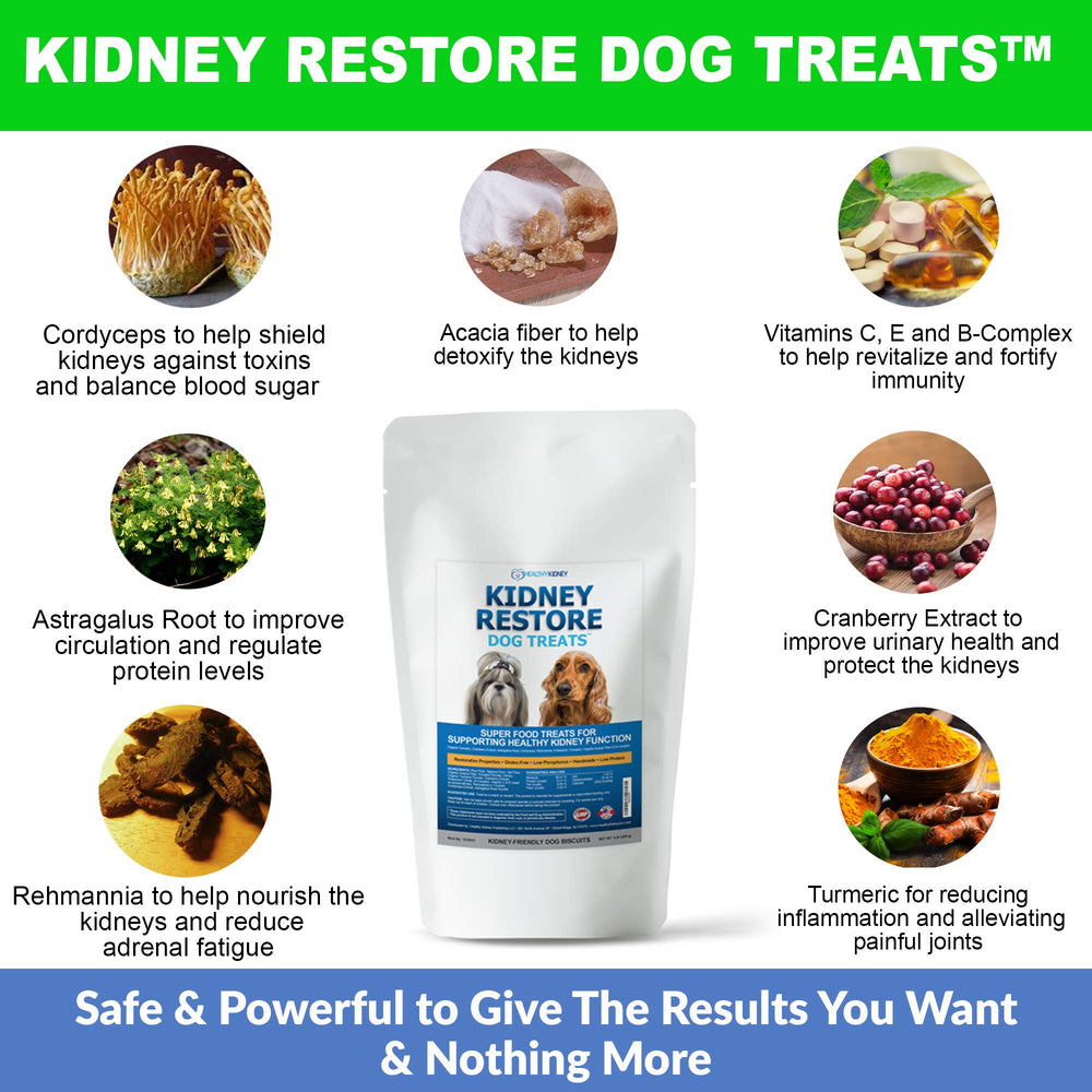 Kidney Restore ingredientes naturales de tocino para salud renal.