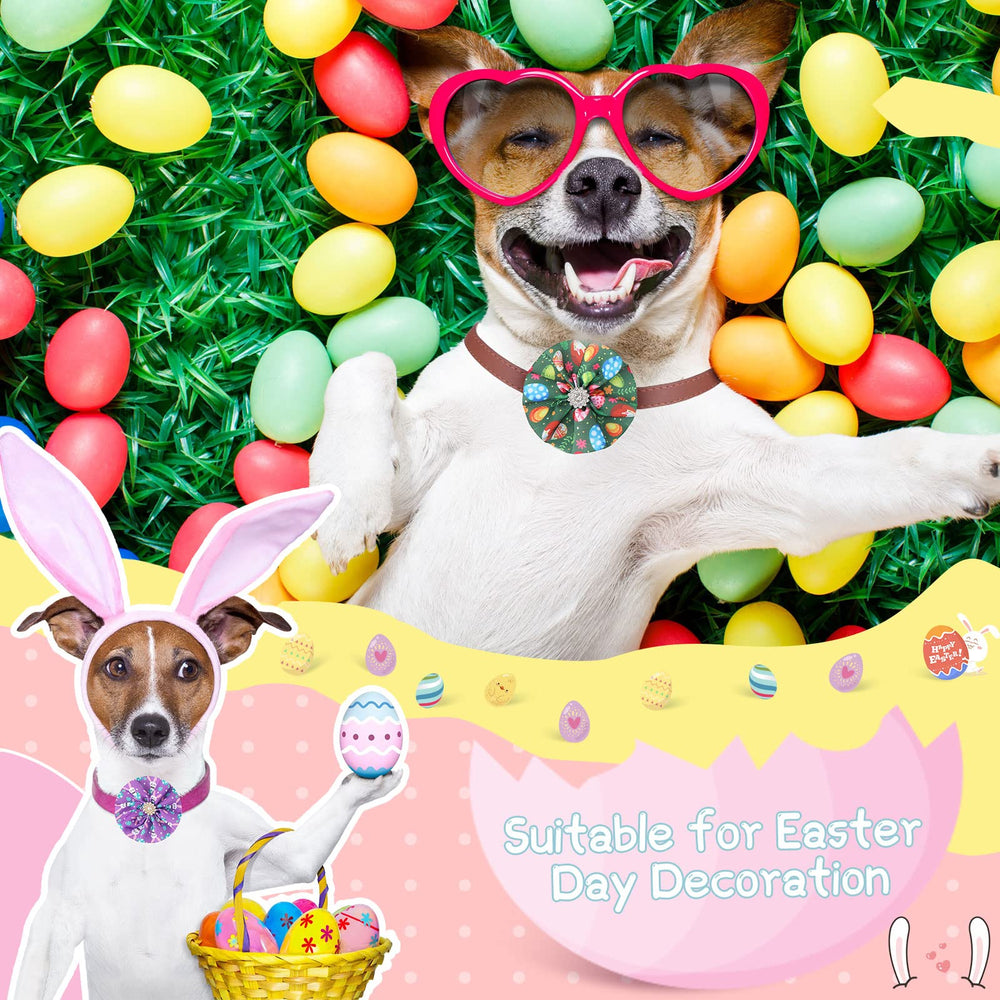 Lazo Kigeli de Pascua con flores para collar de mascota, estilo festivo