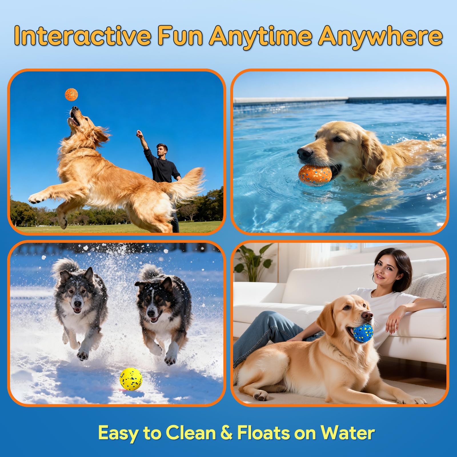 Pelota Kimee para perros, compatible con lanzadores grandes para mayor alcance