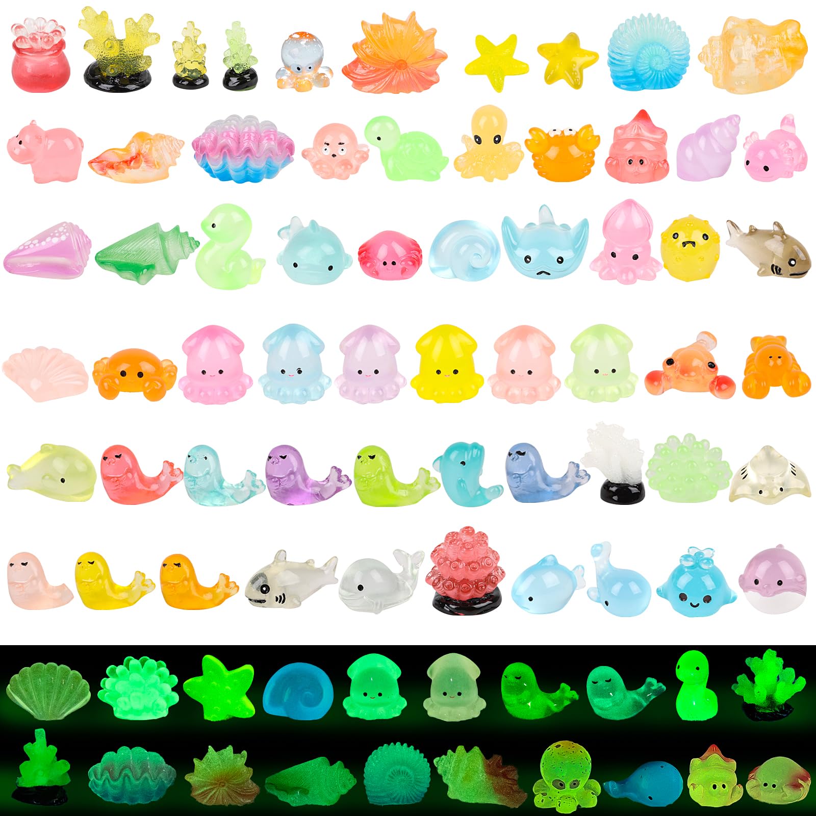 KIMOBER conjunto de 60 figuras marinas con acabado duradero y colores vibrantes