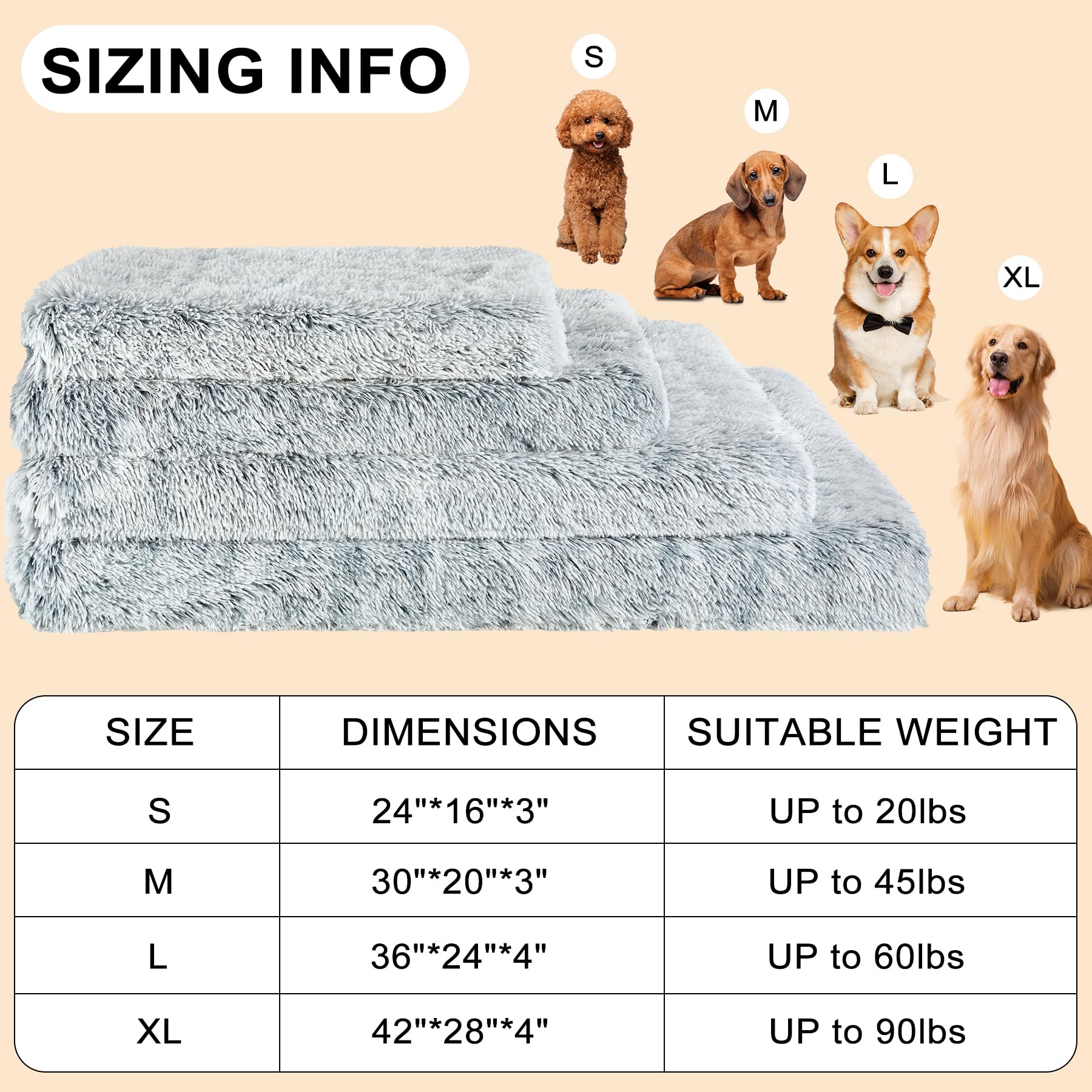 Dimensiones 36x24 en gris para perros medianos.