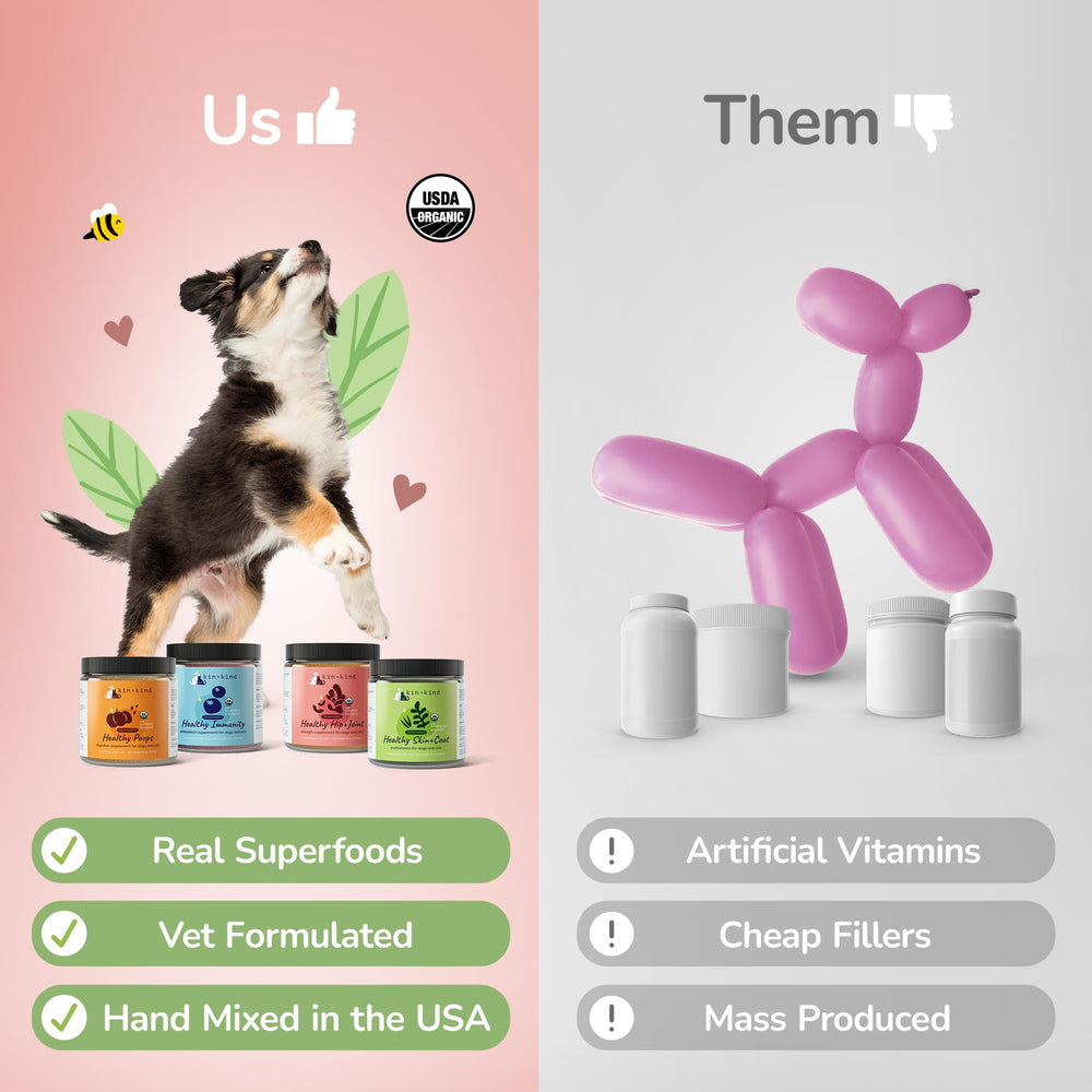 kin+kind Aceite de Coco Orgánico, ingrediente único para uso diario en mascotas.