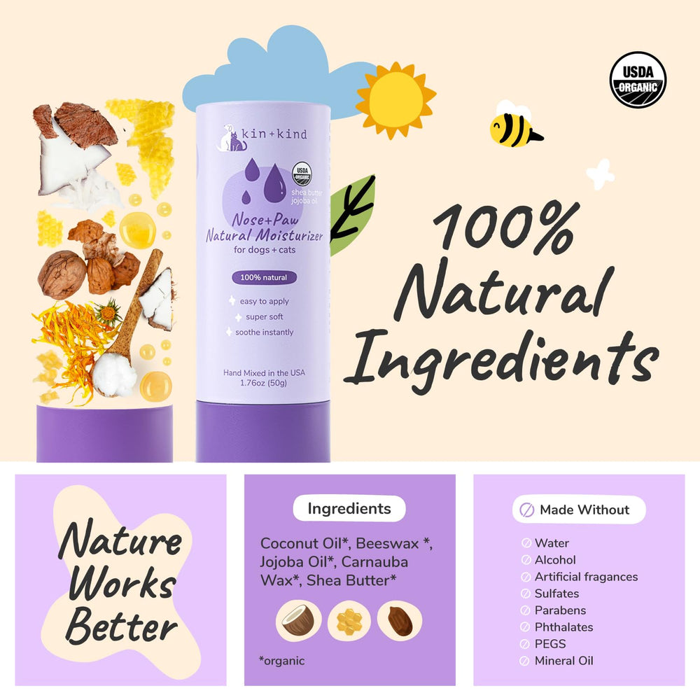kin+kind orgánico certificado USDA, ingredientes seguros para mascotas