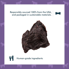 King Lou Pets tiras de res crujientes para perros, snack sabroso.
