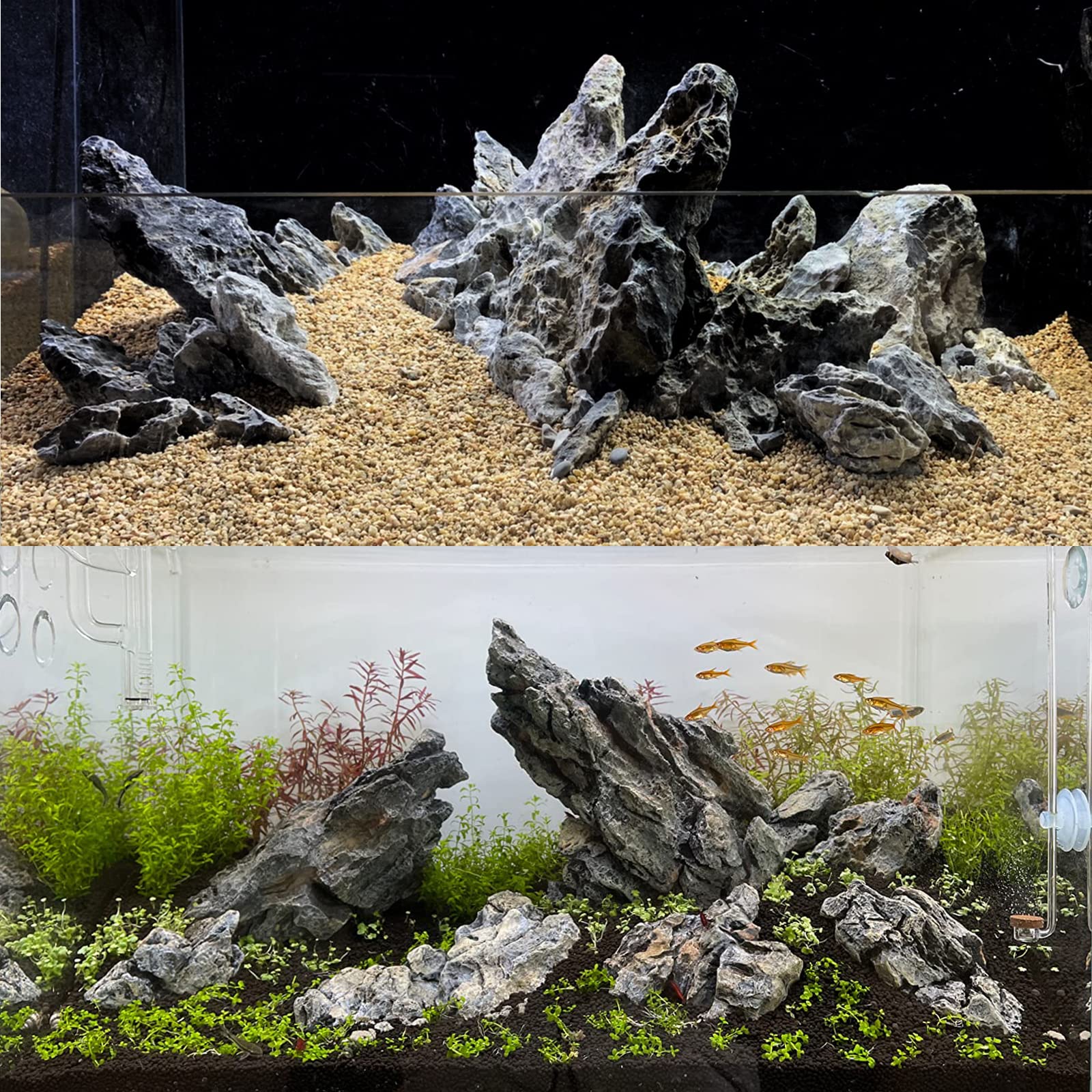 Kingrui piedras Seiryu para acuario, ambiente estable para peces y plantas