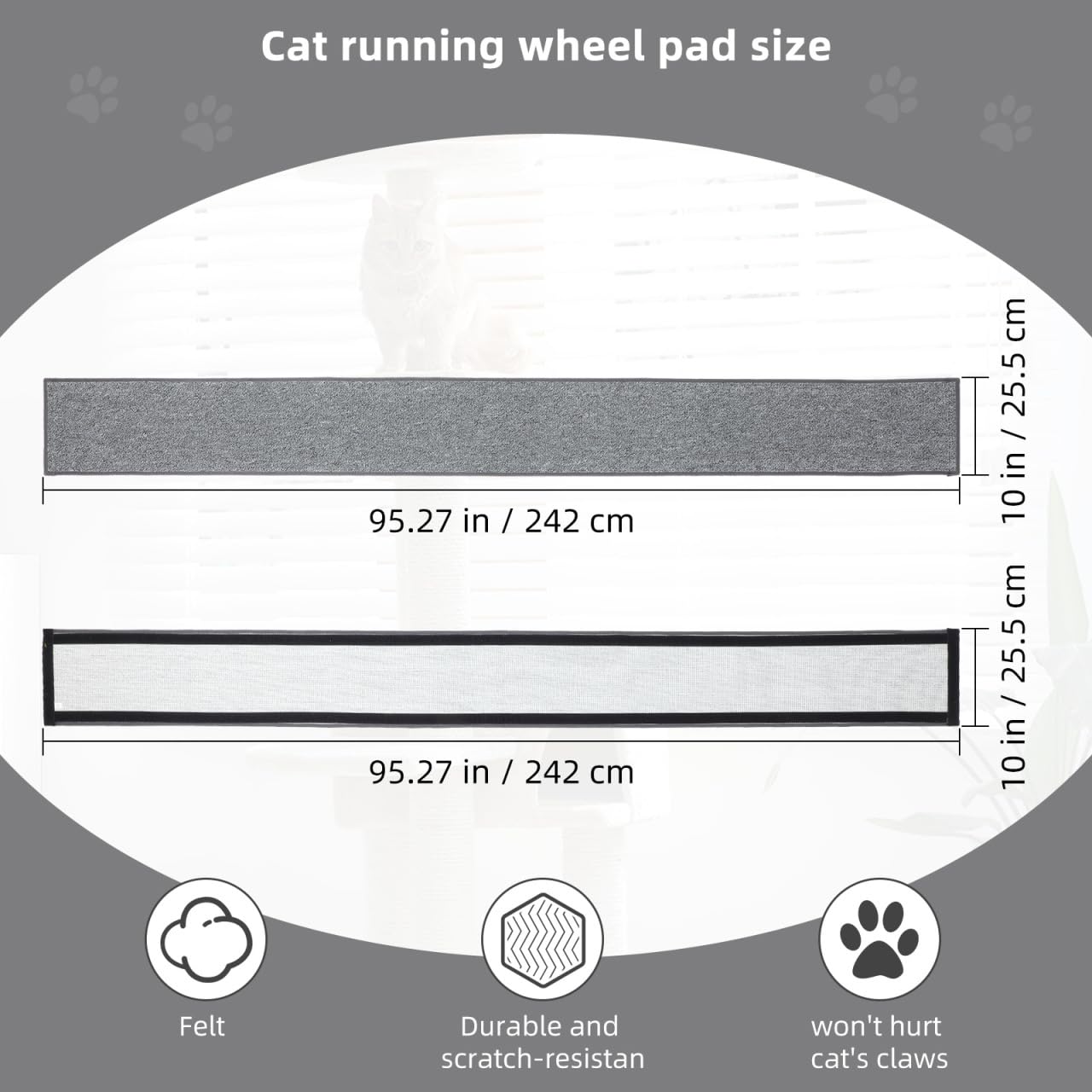 Kisangel repuesto de fieltro para rueda de gato, duradero.