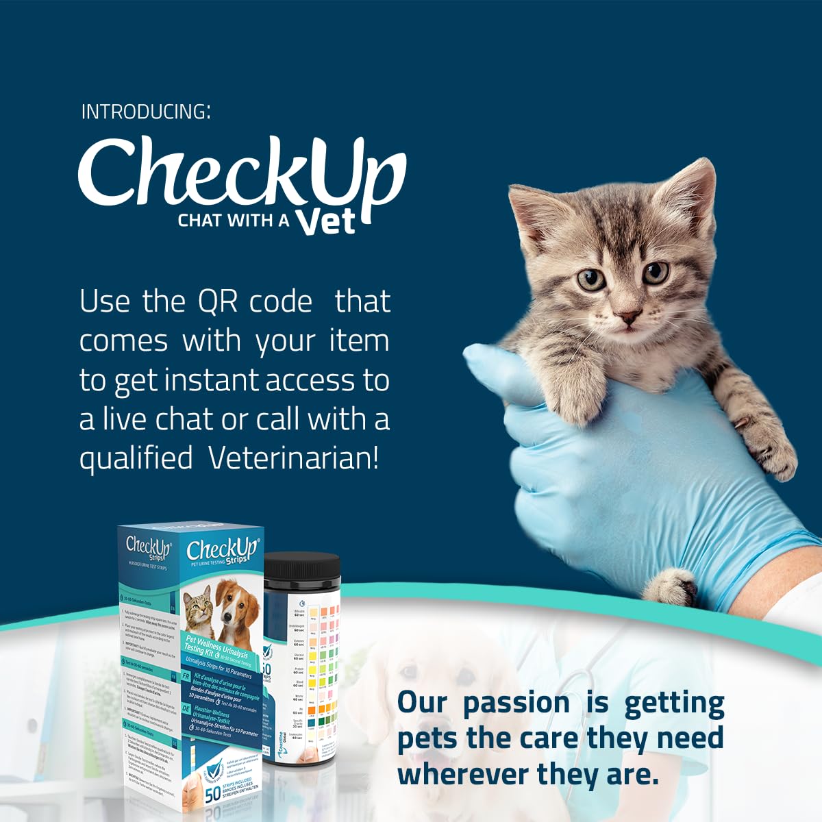 KIT4CAT CheckUp: parámetros clave como glucosa, cetonas y leucocitos.