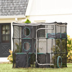Kitty City Exterior Catio Mega Kit: malla resistente que soporta juego enérgico.