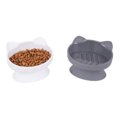 Tazón Kitty City elevado con ranuras para comer más lentamente