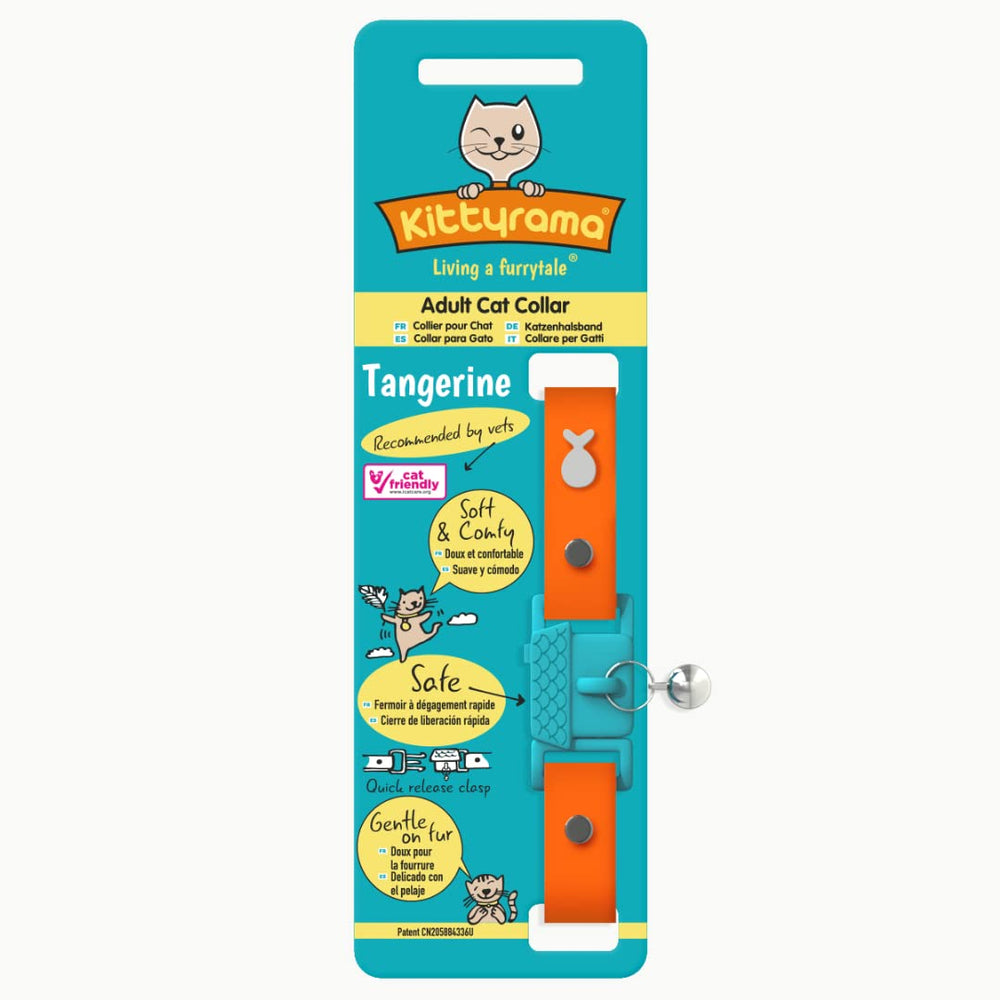 Kittyrama collar Tangerine diseño-ligero-y-resistente para uso diario
