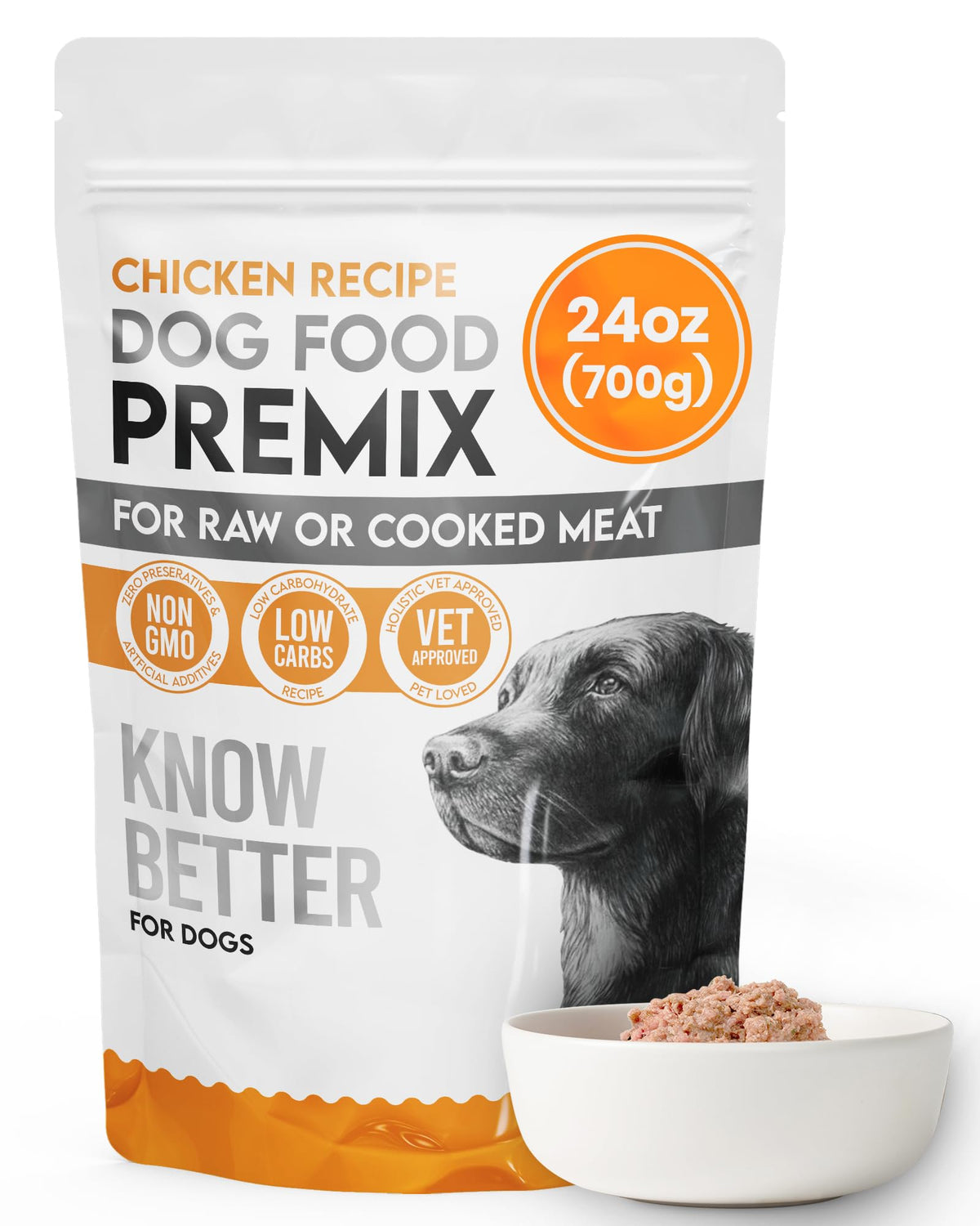 Know Better Premix envase de 24 oz para pollo, fácil de usar en comidas caseras.