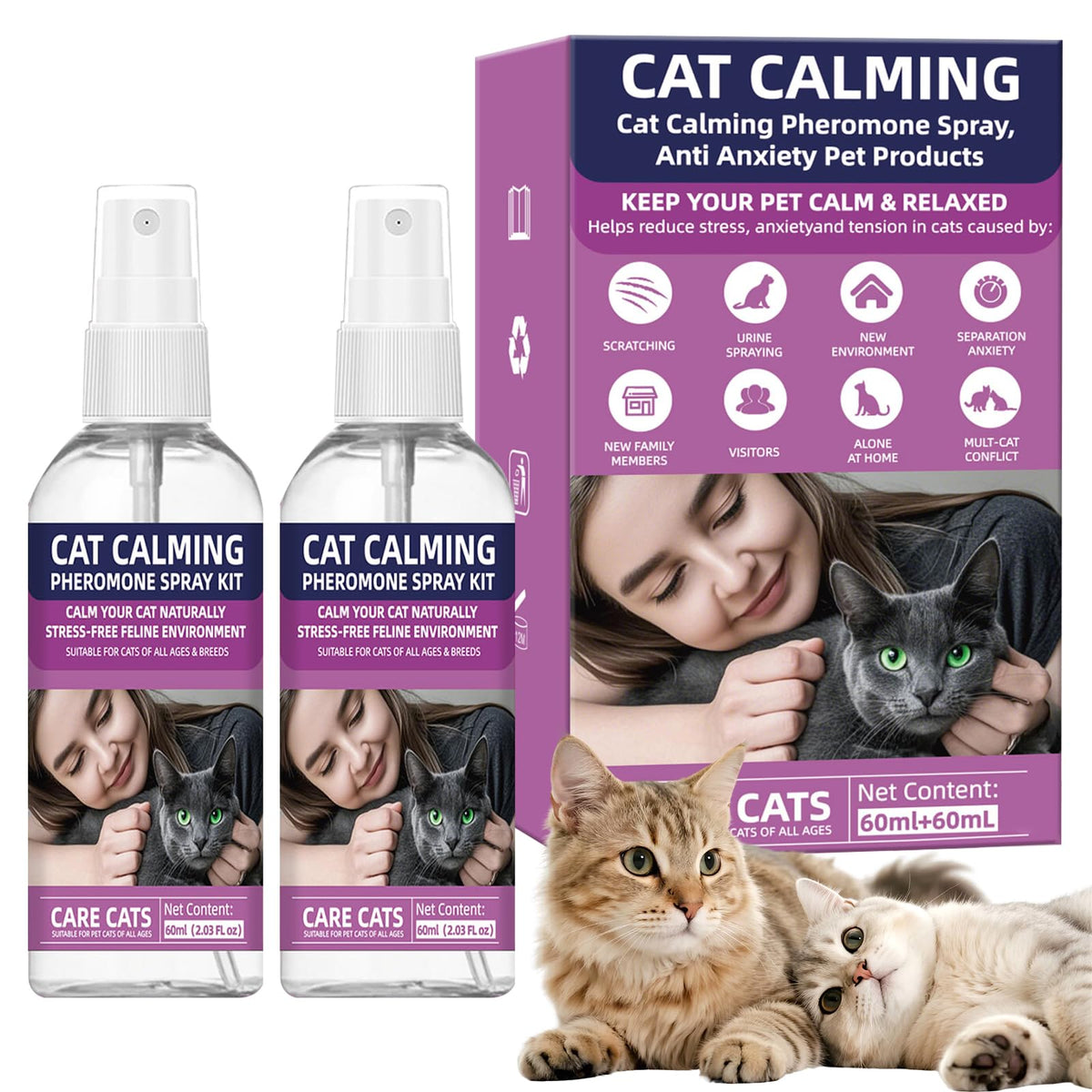 KODASNY frasco spray feromonas para gato disminuye estrés y comportamientos