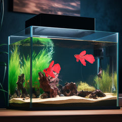 Pez rojo de silicona Kodrily con textura suave para acuario.