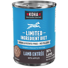 koha cordero en lata entrada 13oz: alimento húmedo sabroso para perros con estómago sensible
