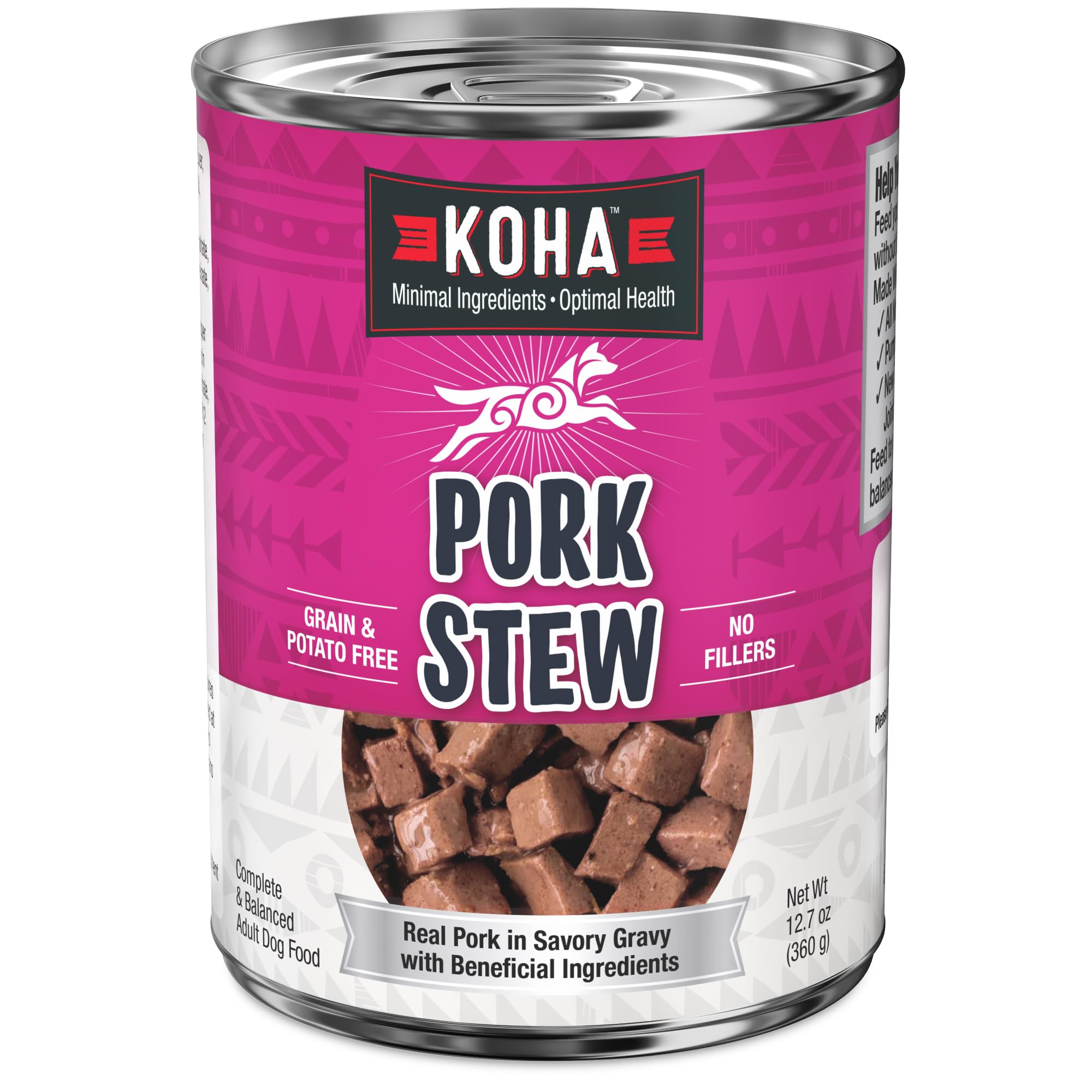 KOHA estofado de cerdo con mínimo ingrediente, ideal para digestión suave.