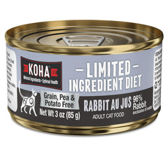 KOHA pate conejo para gatos, envase 3oz, opción suave para estómagos sensibles