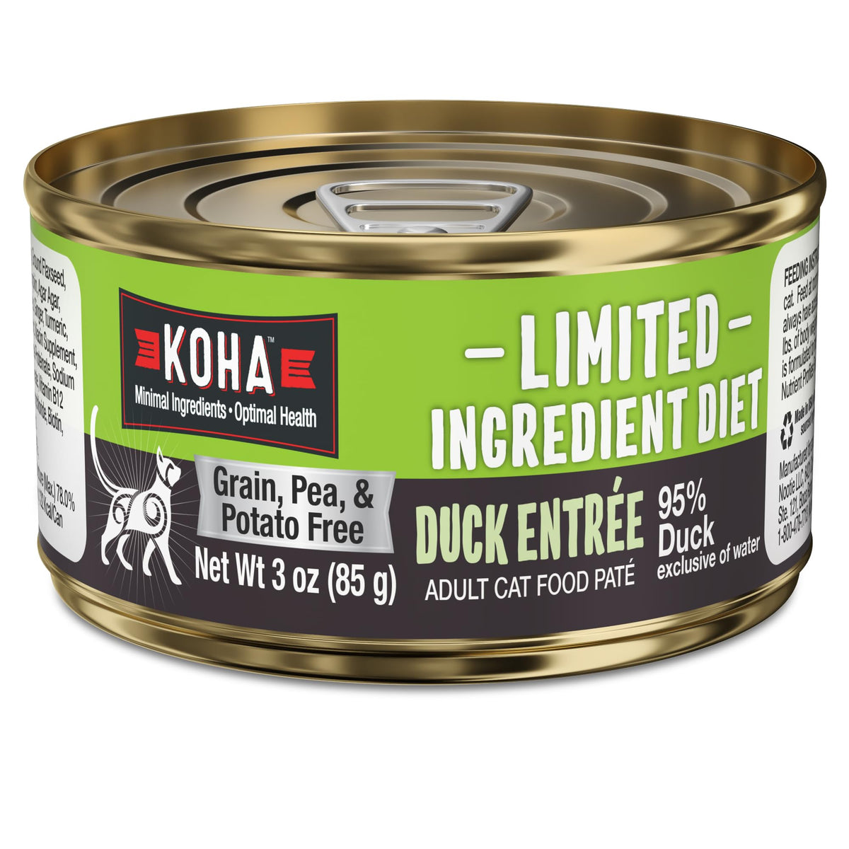 KOHA pate-de-pato-para-gatos: textura suave y fácil de digerir para estómagos sensibles.