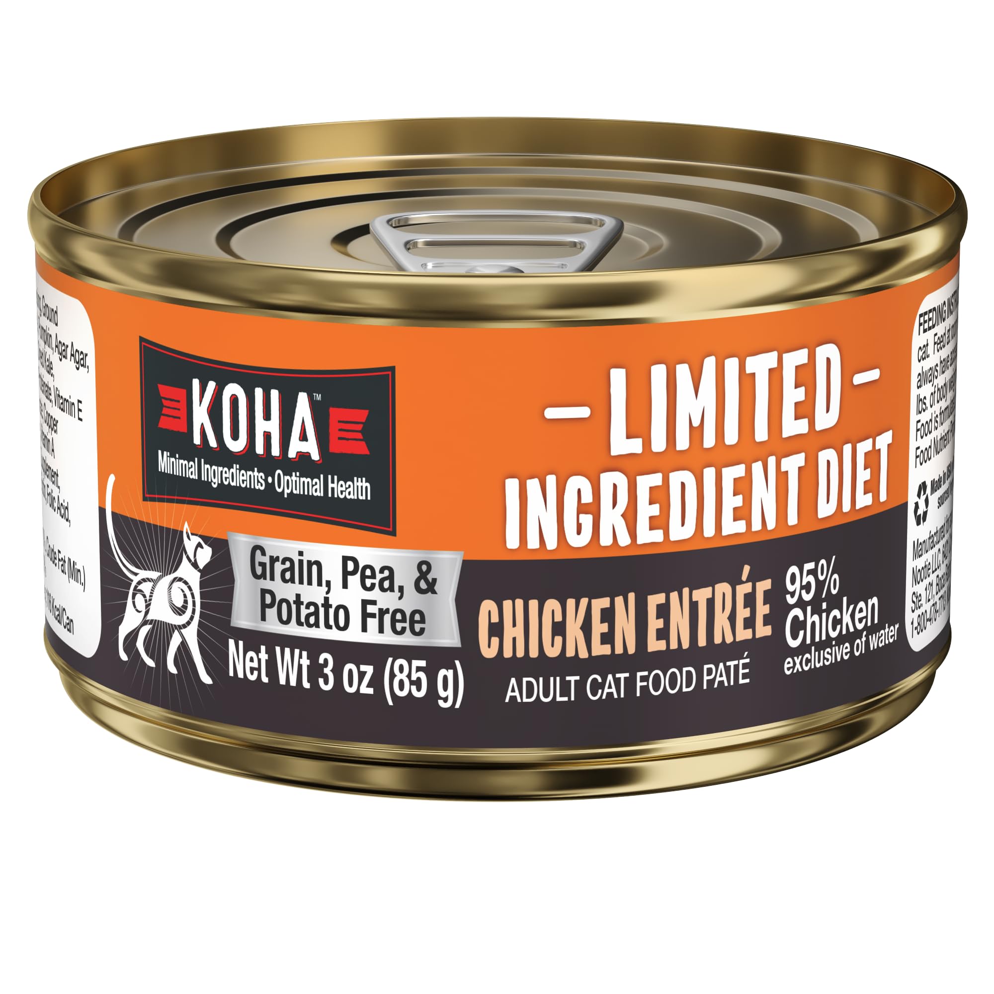 KOHA Pate Gato empaque práctico para dieta sin granos y estómagos sensibles.