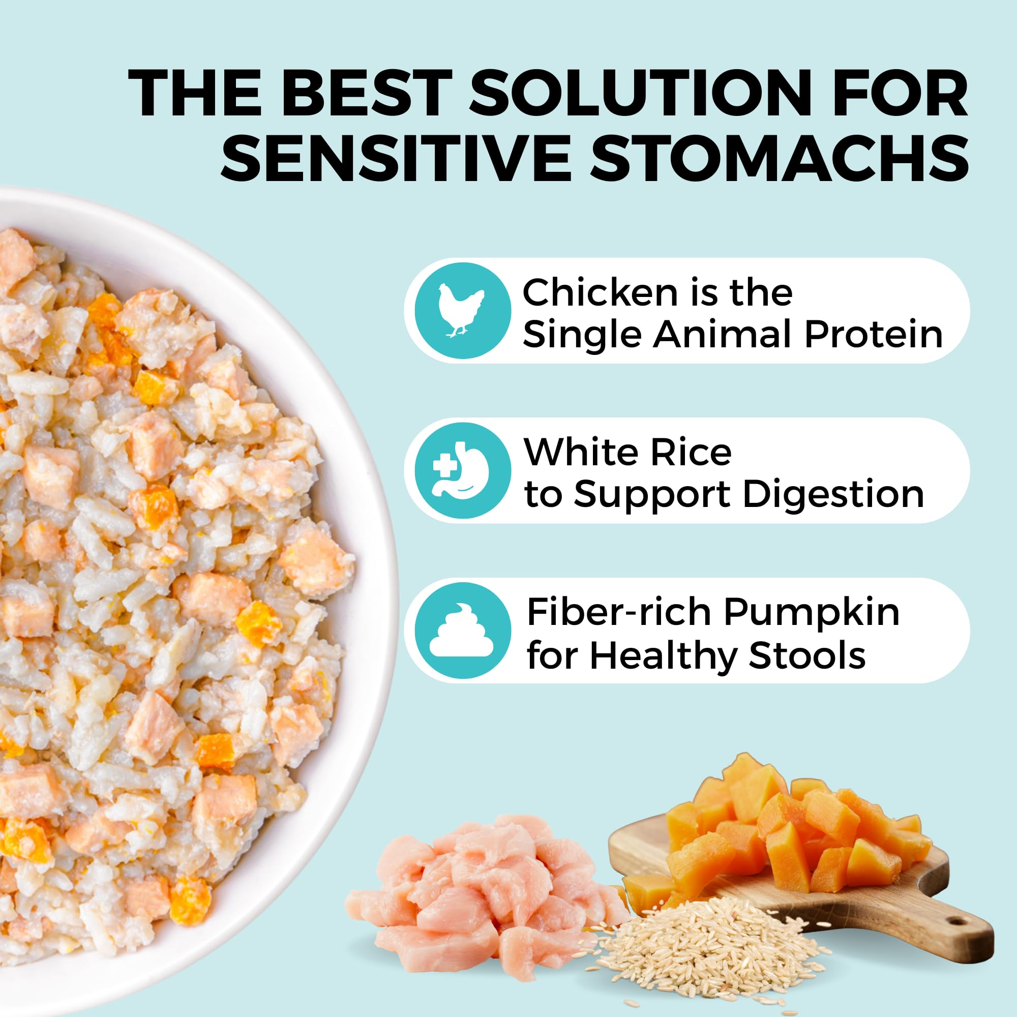 KOHA Pet Bland Diet ingredientes pollo y arroz para digestión suave en perros.