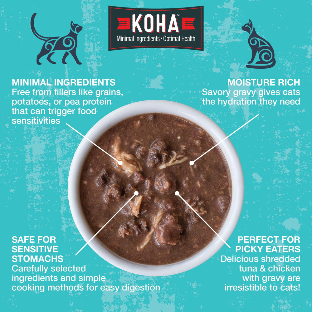 KOHA Poké Bowl sabores atún-calabaza: alternativa sabrosa para gatos exigentes.