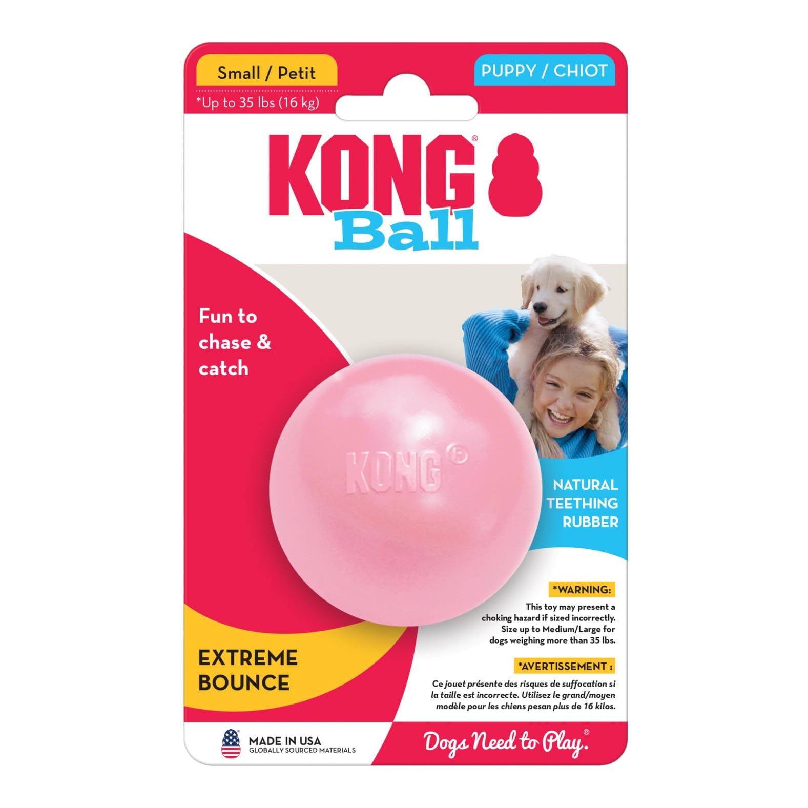 KONG Bola para Uso Diario, duradera y fácil de limpiar
