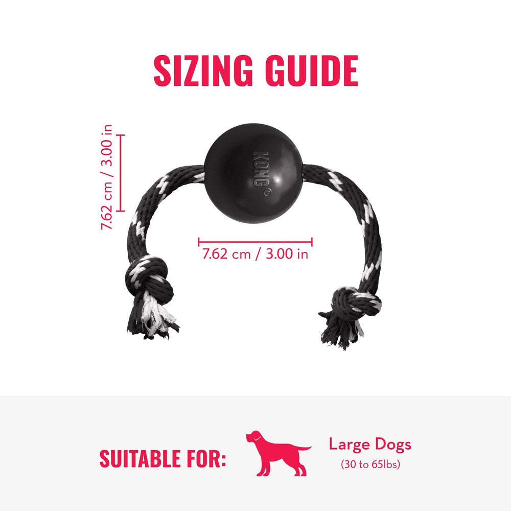 KONG bola extrema con cuerda de algodón para juego interactivo y masaje de encías