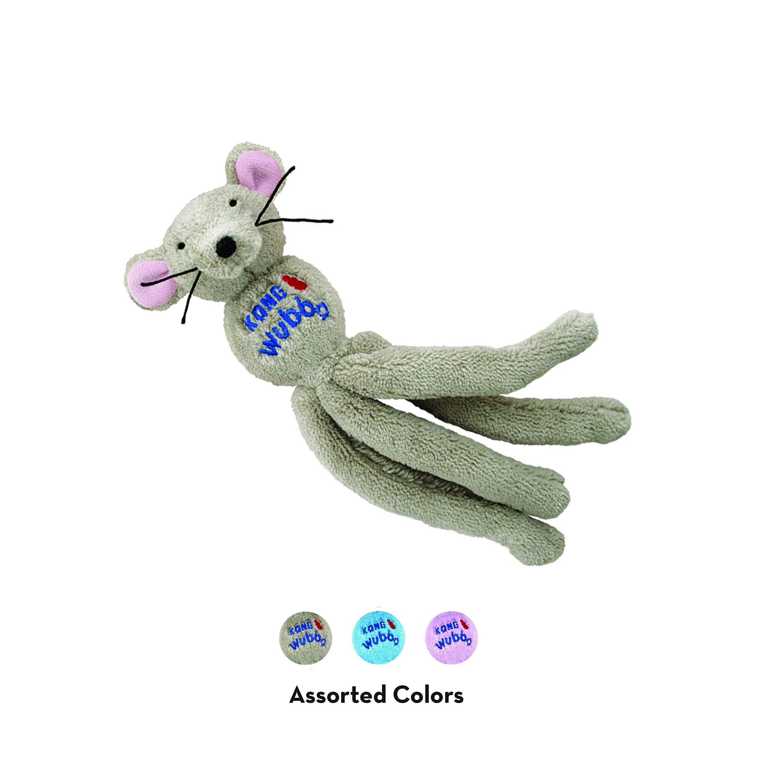 KONG Cat Wubba Mouse, peluche suave, perfecto para abrazar tras el juego.