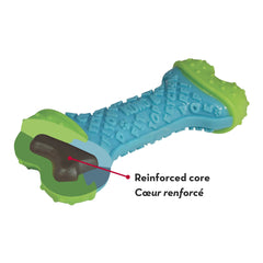 KONG CoreStrength: superficie texturizada para limpieza dental durante la masticación.