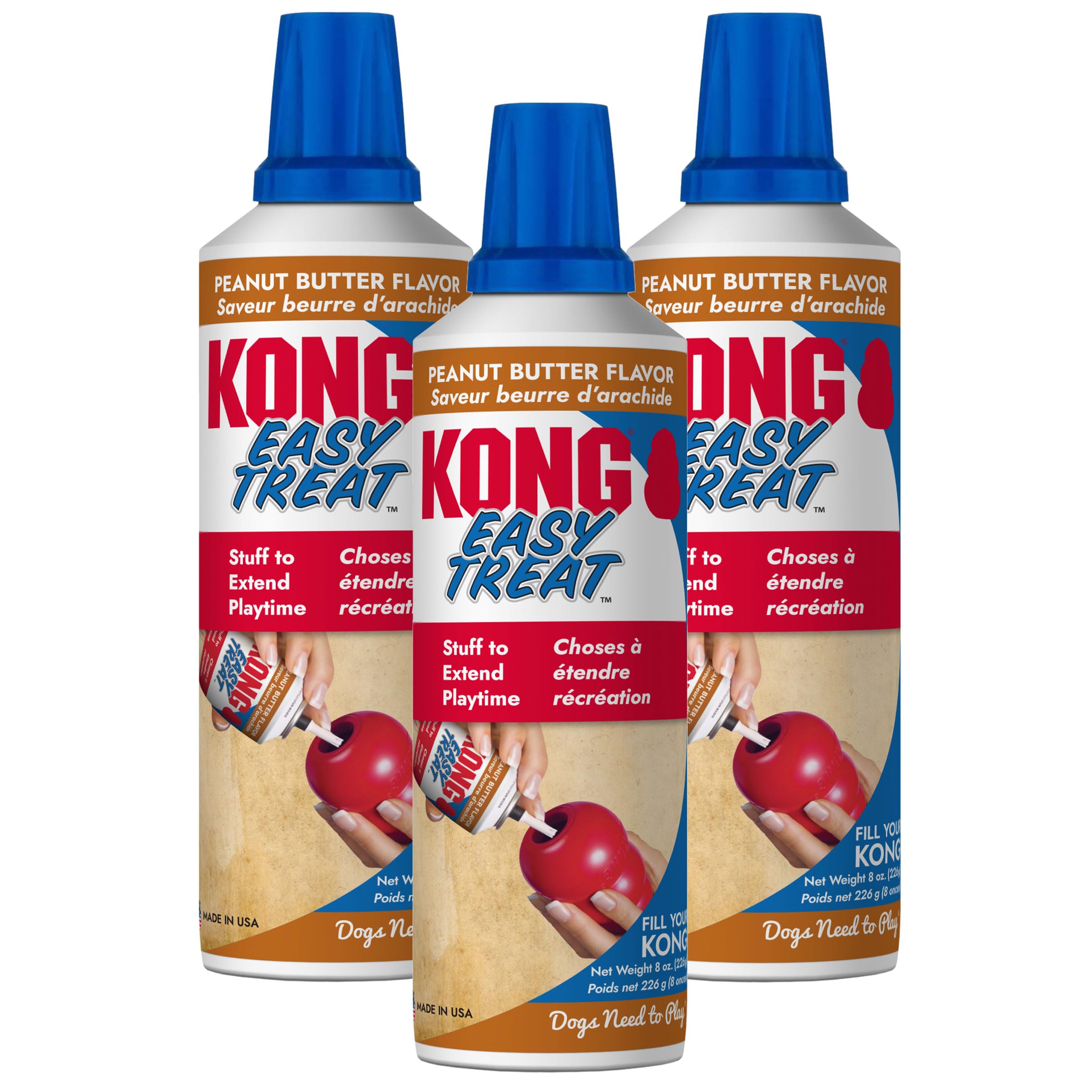 KONG Easy Treat con boquilla precisa para rellenar juguetes sin desorden.