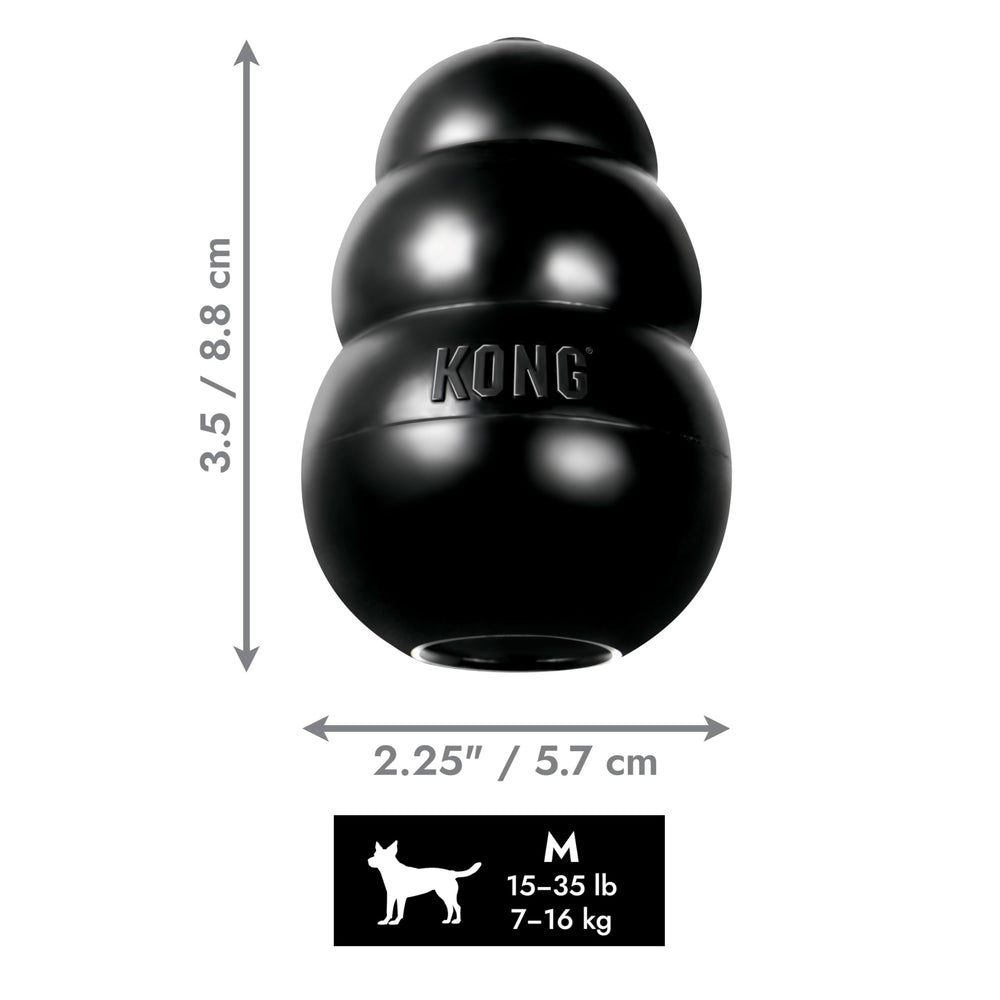 KONG Extreme para perros, masticable y duradero, ofrece juego intenso y limpieza dental ligera al masticar.