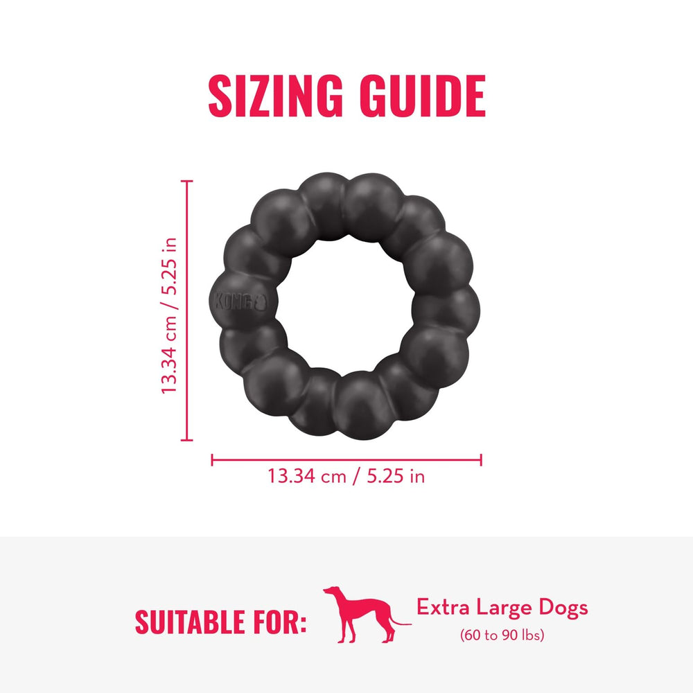 KONG Extreme Ring: juguete de masticación que entretiene y fomenta hábitos saludables.